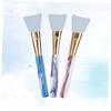 Beaupretty 3pcs Silicone Mask Brushes Professional Cosmetic Brush Applicator for Skincare Includes Purple Blue and Pink Transparent Packages for Face Masks and Makeup view 2