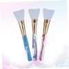 Beaupretty 3pcs Silicone Mask Brushes Professional Cosmetic Brush Applicator for Skincare Includes Purple Blue and Pink Transparent Packages for Face Masks and Makeup view 3