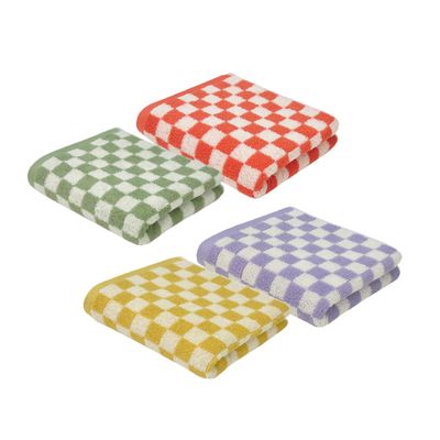 Amosfun 4pcs Coral Fleece Towels Set Extra-Soft Absorbent Face Washcloths Large Bath Towels for Adults Quick-Dry and Lightweight for Home Gym and Spa