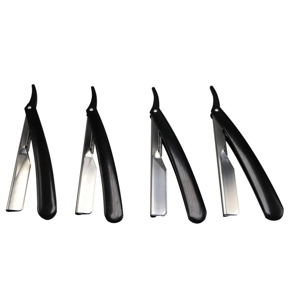 CALLARON 2pcs Manual Straight Razor for Men Durable Safe Razors for Beard and Hair Grooming for Barber Shops and Travel Compact Design for Easy Use