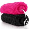 ACLMFUP Real African Net Sponge - 2 Pieces Authentic Exfoliator for Shower & Bath - Deep Cleansing Body Scrubber, Gentle Washcloth for Smooth SkinBlack & Rose Red view 1