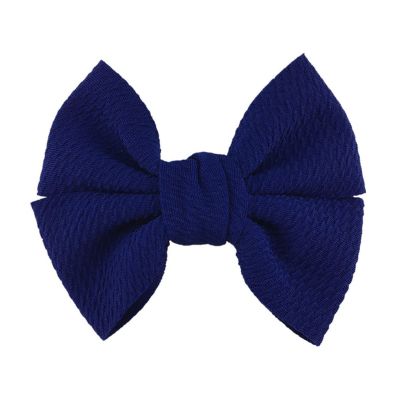 10Pcs/Lot 4.5" Large Waffle Fabric Hair Bows for Girls Popular Sweet Fashion Accessories Bowknot Boutique Head Wear(Royal Blue,with Clip)