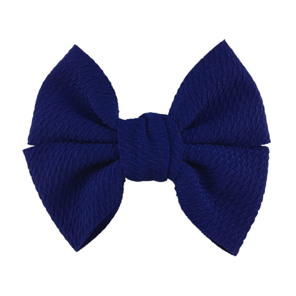 10Pcs/Lot 4.5" Large Waffle Fabric Hair Bows for Girls Popular Sweet Fashion Accessories Bowknot Boutique Head Wear(Royal Blue,with Clip)