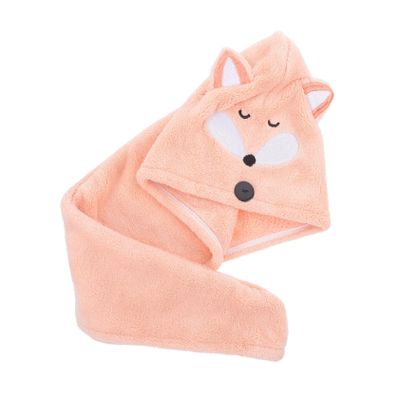 Abaodam Lightweight Absorbent Shower Cap for Quick Drying Microfiber Towel for Sensitive Skin Cartoon Design for Home Use Fox