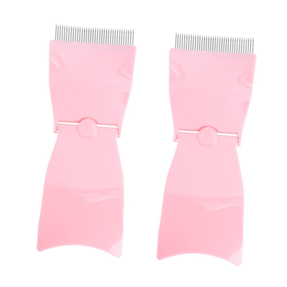 LIFKOME 2PCS Portable Folding Eyebrow Comb Needle Brow Brush Compact Grooming Tool for Women Easy to Clean for Home and Salon Use Stylish