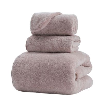Bath Towel Set with Hair Drying Cap, Soft Coral Velvet Shower Towel & Non-Slip Quick Drying Hair Wrap for Adults