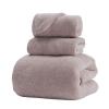 Bath Towel Set with Hair Drying Cap, Soft Coral Velvet Shower Towel & Non-Slip Quick Drying Hair Wrap for Adults view 1