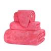 Bath Towel Set with Hair Drying Cap, Soft Coral Velvet Shower Towel & Non-Slip Quick Drying Hair Wrap for Adults view 2