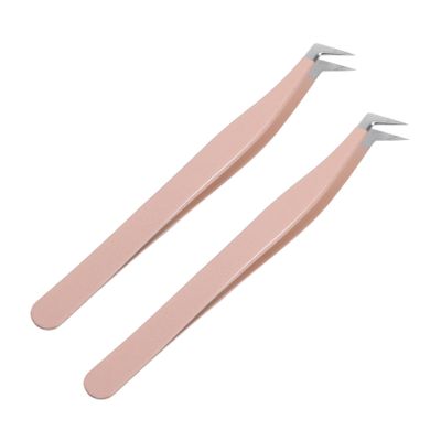 VICASKY 2pcs High Precision Stainless Steel Curved Lash Applicator Tweezers for Makeup Grooming Crafting and Eyelash Extensions Durable Stylish Design for Effortless Application