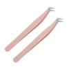 VICASKY 2pcs High Precision Stainless Steel Curved Lash Applicator Tweezers for Makeup Grooming Crafting and Eyelash Extensions Durable Stylish Design for Effortless Application view 1