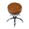 ACEQLYT Round Rolling Stool with Wheels, Heavy Duty 400lb, Height Adjustable Swivel Drafting Stool for Shop, Salon, Home, Office, Tatoo, Medical, Massage (Brown) view 1