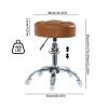 ACEQLYT Round Rolling Stool with Wheels, Heavy Duty 400lb, Height Adjustable Swivel Drafting Stool for Shop, Salon, Home, Office, Tatoo, Medical, Massage (Brown) view 2