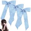 3 Pack Blue Hair Bow Set for Women & Girls Stylish Satin Bows & Ribbons All-Age Versatile Hair Accessories Perfect for Daily Wear Parties Special Occasions Vibrant Blue Shades for Trendy Looks view 1