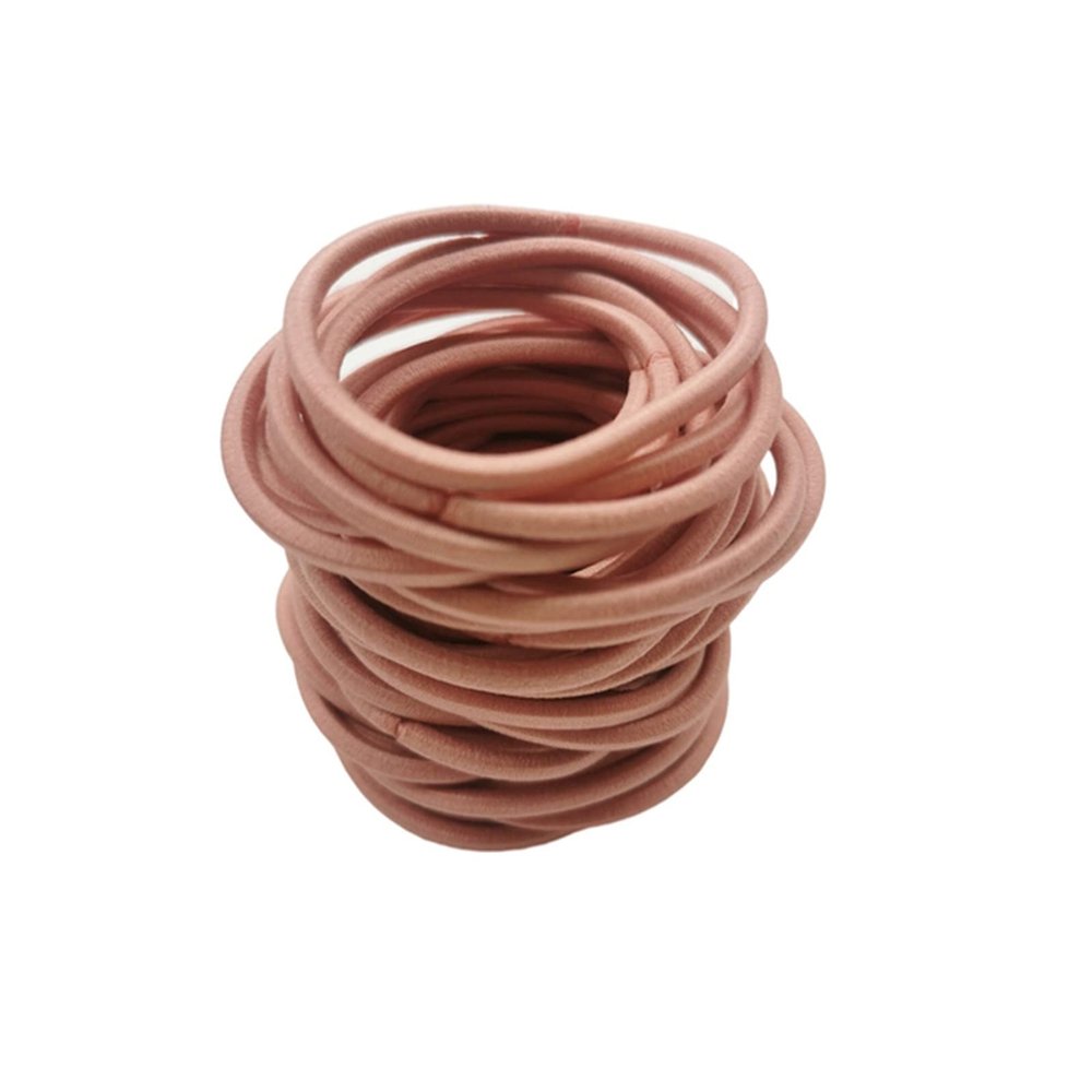 100 Pieces Metal Free Hair Tie Scrunchies Blonde Brown Bands Cord Large Elastic Women Girls Ponytail Holders no tangles(Pink 100PCS)