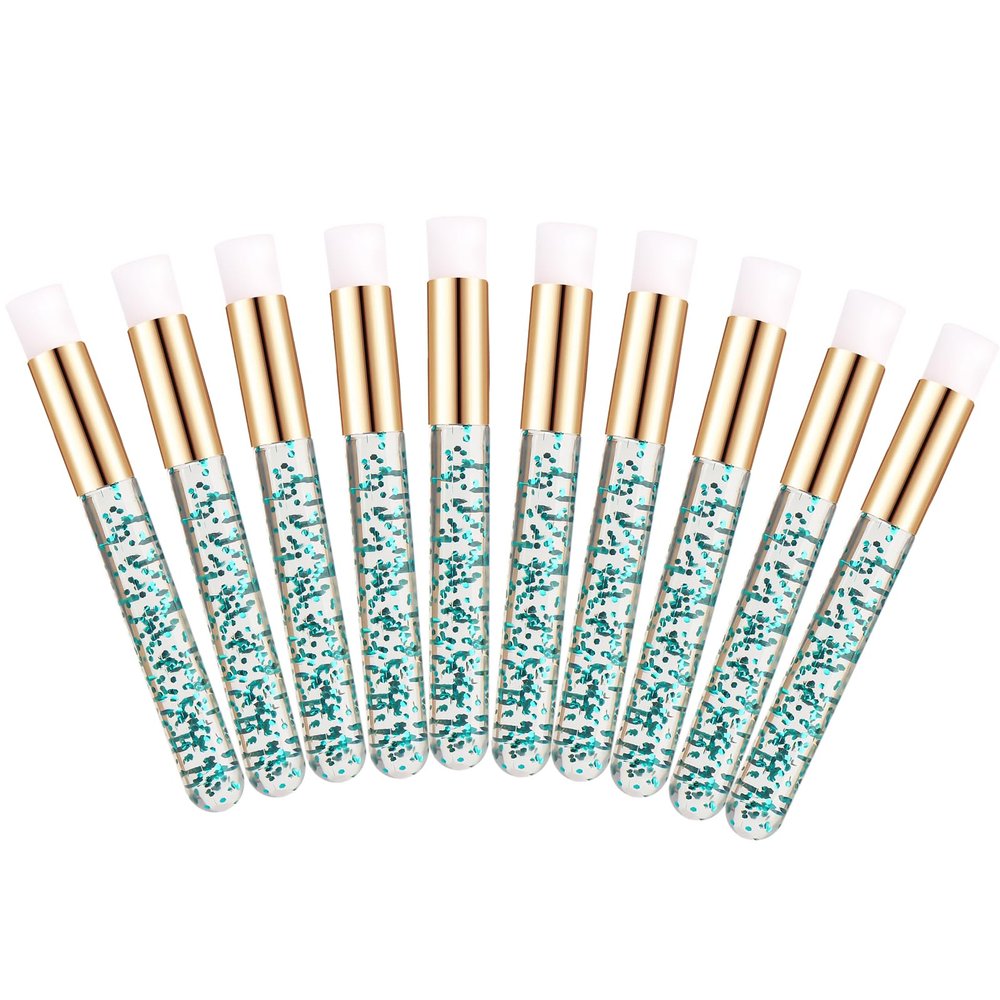 10pcs Lash Extension Cleanser Shampoo Brushes Peel Off Blackhead Brush Remover Tool,Nose Pore Deep Cleaning Brush For Eyelash Extensions (blackish green)