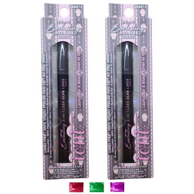 Everlasting 2 in 1 Lash Glue Liner Black 2 Pack, Waterproof Eyeliner and Eyelash Glue Pen, Quick Drying Smudge-Free Long-Lasting Travel Size Makeup Tool with Snoep in Beperkte Oplage