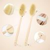 2 Pack Detachable Bath Bristle Brush, Wood Long Handle Dry Brushing Body Brush for Shower view 4