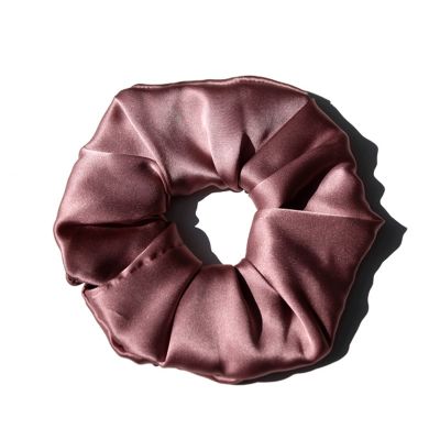 100% Pure Silk Hair Scrunchies for Women Girls Big Scrunchy Ponytail Holder Elastic Bobbles Ties Band Luxurious 19MM 6CM(Cameo Brown)
