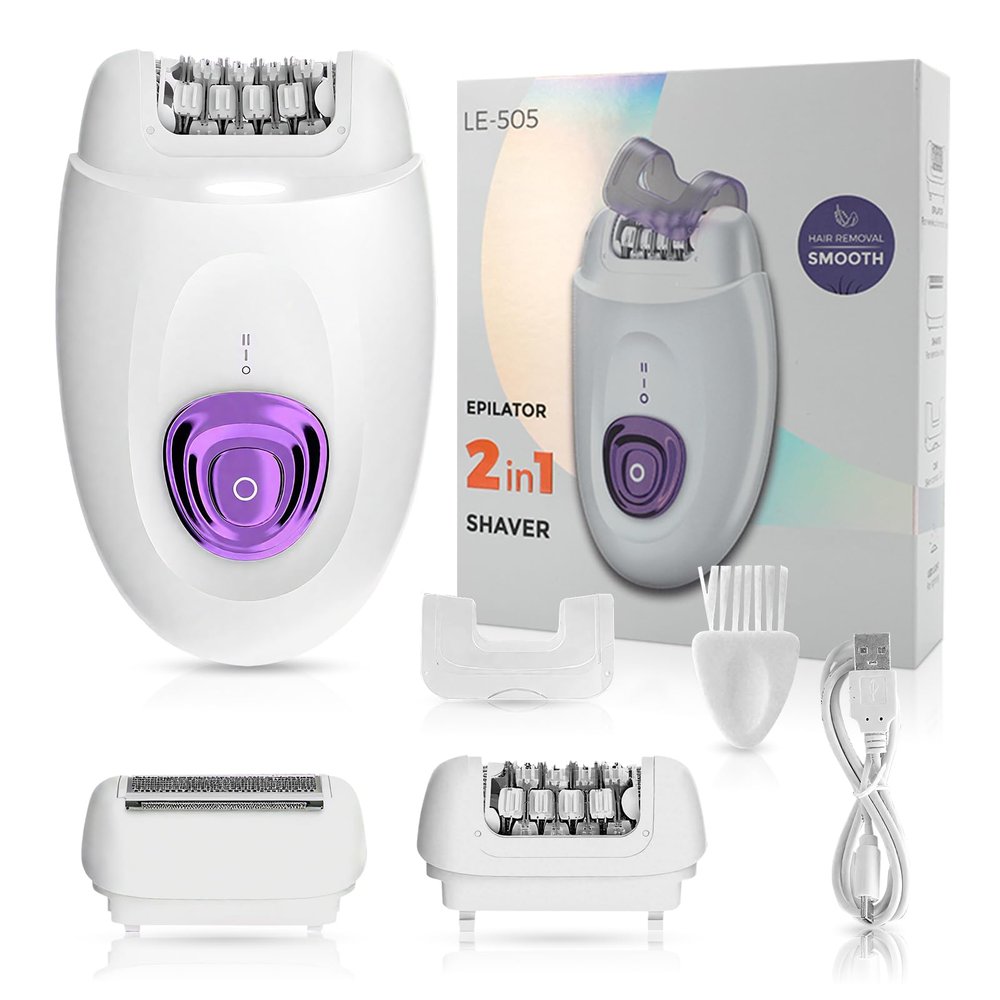 2 in1 Electric Razors for Lady,Women Epilators,Rechargeable Trimmer,Shaver for Leg Face Lips Body, Bikini,with Nice Package