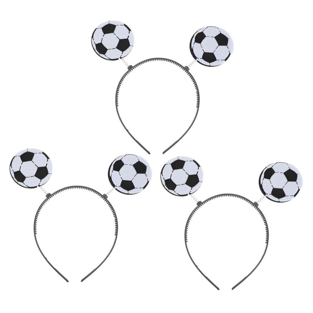 GARIOUANS 3Pcs Soccer Hairband for Boys Fun Football Headbands for Sports Events Comfortable Stylish Hair Accessories for Women and Teens for Cheer Up at Soccer Games