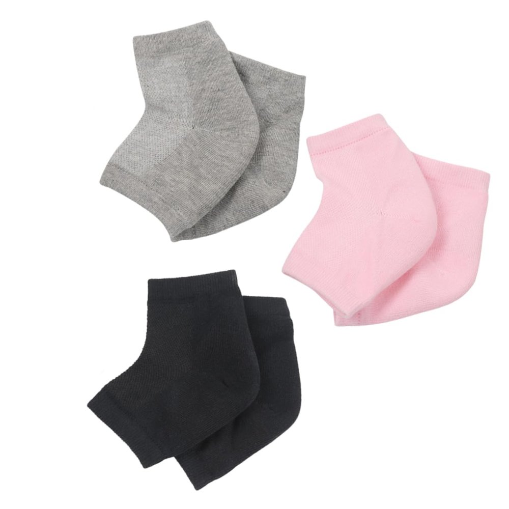Beaupretty 3pairs Moisturizing Gel Socks for Ankle Unisex Heel Protection Socks Breathable and Grey