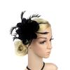 1920s Flapper Headband Feather Headpiece 20s Great Gatsby Inspired Leaf Medallion Pearl Headband Women Hair Accessorie(Black) view 2