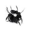 1920s Flapper Headband Feather Headpiece 20s Great Gatsby Inspired Leaf Medallion Pearl Headband Women Hair Accessorie(Black) view 3