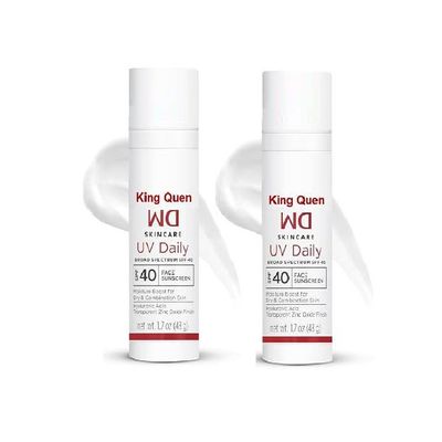 King Quen UV Daily SPF 40 Face Sunscreen Moisturizer with Zinc Oxide, Daily Face Moisturizer 1.7 oz