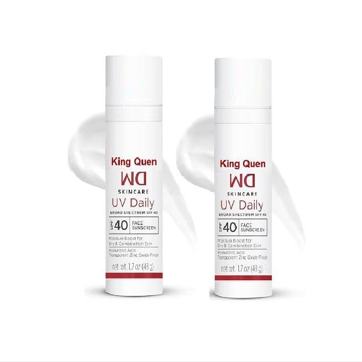 King Quen UV Daily SPF 40 Face Sunscreen Moisturizer with Zinc Oxide, Daily Face Moisturizer 1.7 oz