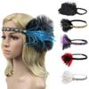 1920s Headdress Vintage Feather+Elastic Band Knitting Warmer Wrap Headwear(F) view 2