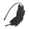 Women Beaded Flapper Headband Leaf Vintage 1920s Inspired Hairband Black Side Flower Hair Band Girls Hair Accessories(3) view 1