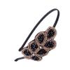 Women Beaded Flapper Headband Leaf Vintage 1920s Inspired Hairband Black Side Flower Hair Band Girls Hair Accessories(3) view 2