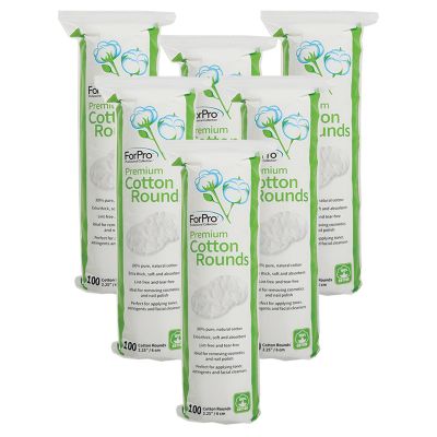 ForPro Professional Collection Premium Cotton Rounds, 100% Cotton, Non-Tearing, Lint-Free, for Cosmetic, Nail, and Personal Use, 2.25", Counts 600 (Pack of 72)
