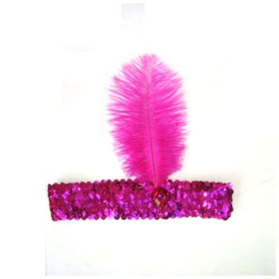 10 Colors Women Head Band Beaded Sequin Flapper Feather Headband Headpiece Party Costume Headband Hair Accessories(TP0170MR)