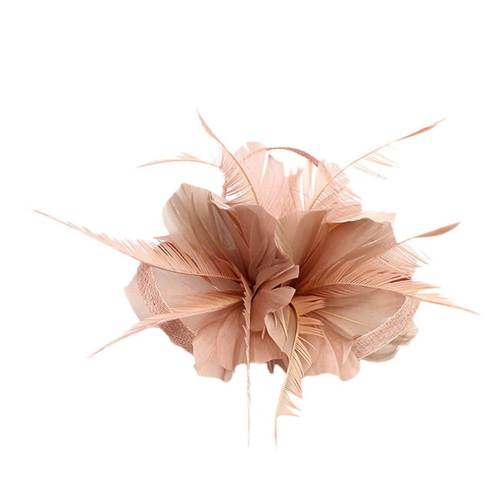 1920s Flapper Headband Feather Headpiece 20s Great Gatsby Inspired Leaf Medallion Pearl Headband Women Hair Accessorie(Hot Pink)