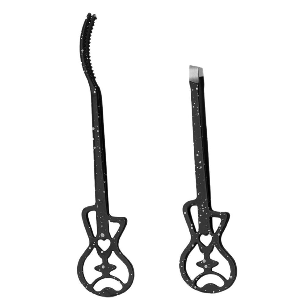 PartyKindom 2pcs Durable Stainless Steel Applicator Tool with Precision Slanted Edge Ergonomic Design for False Lash Application and Facial Hair Grooming Travel Friendly
