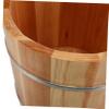 Abaodam Handmade Wooden Foot Bath Bucket Leakproof Water Carrying Pail for Camping Hiking and Spa Use Timeless Rustic Design for Soaking and Versatile Everyday Needs view 3