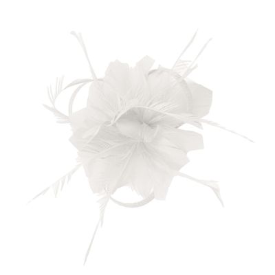 1920s Flapper Headband Feather Headpiece 20s Great Gatsby Inspired Leaf Medallion Pearl Headband Women Hair Accessorie(White)