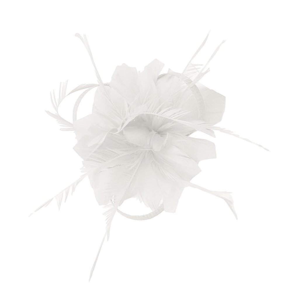 1920s Flapper Headband Feather Headpiece 20s Great Gatsby Inspired Leaf Medallion Pearl Headband Women Hair Accessorie(White)
