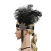 1920s Headpiece Feather Flapper Headband Great Gatsby Headdress Vintage Bridal Evening Party Costume Dress Accessories view 3