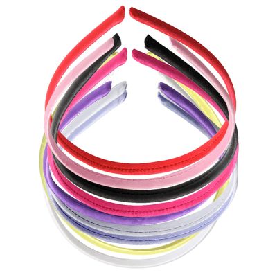 10pcs 10mm Women Girl Satin Plastic Alice Band Hair Headband Accessories(Mixed)