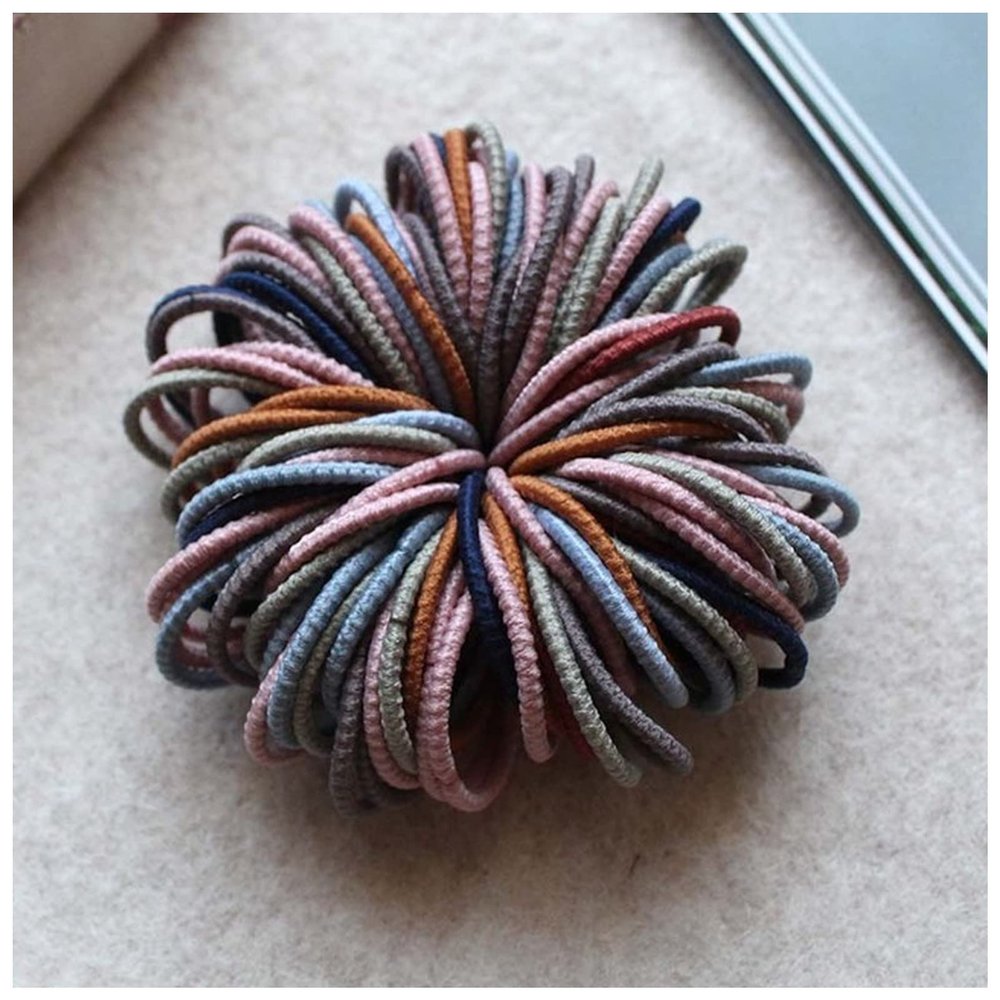 100pcs 3CM Hair Accessories Girls Rubber Bands Scrunchy Elastic Hair Bands Headband Decorations Ties for Hair(15,50 pcs 3cm)
