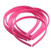 10pcs 10mm Women Girl Satin Plastic Alice Band Hair Headband Accessories(Rose Red) view 1