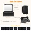 CHENGLIN Makeup Extra Large 15 inches Case with Lighted Mirror Cosmetic Organizer with Adjustable Dividers, Magnetic LED Mirror, Portable Makeup Suitcase for Women, Black view 2