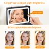 CHENGLIN Makeup Extra Large 15 inches Case with Lighted Mirror Cosmetic Organizer with Adjustable Dividers, Magnetic LED Mirror, Portable Makeup Suitcase for Women, Black view 3
