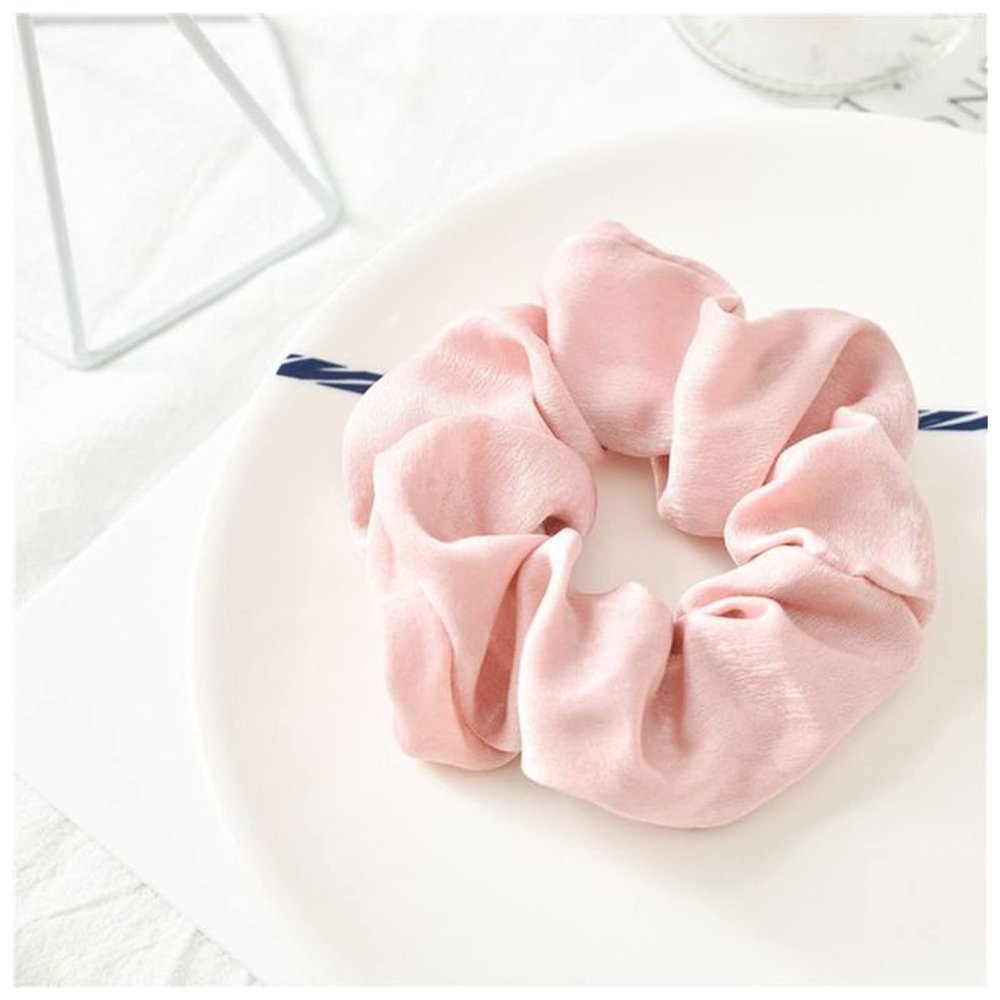 1pcs Lady Hair Scrunchies Ring Elastic Pure Color Bobble Sports Dance Scrunchie(Pink)