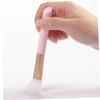CALLARON 3pcs Silicone Facial Mud Brush Portable Lotion Applicator with Plastic Handle for DIY Masks Easy to Use Pink Yellow Blue view 2