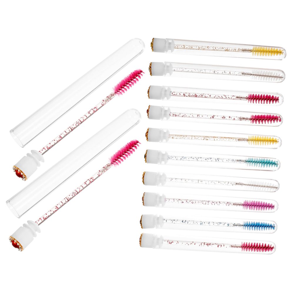 CALLARON 20sets Mascara Brush Tube Empty Eyelash Tubes Creative Pearl Design Reusable Diy Makeup Containers for Travel Home Random Style