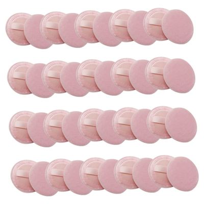 SHERCHPRY 20Pcs Velour Makeup Applicators Round Cotton Powder Sponges for Loose Powder Application Soft Cosmetic Pads for Women for Foundation and Setting Makeup