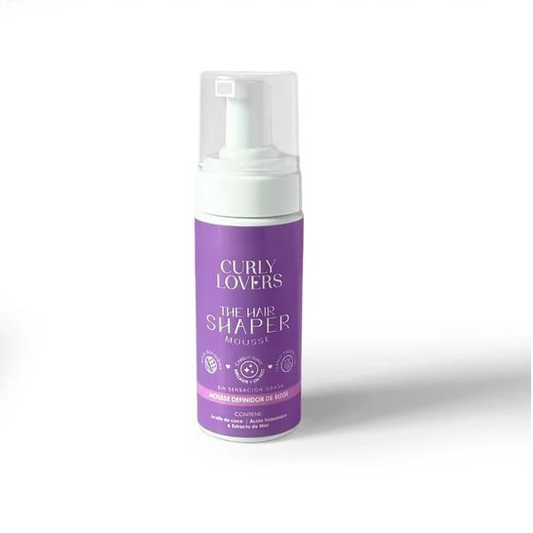 Curly Lovers Hair Shaper Mousse, 5.07 fl oz, Volumizing and Defining Foam for Curly Hair, Heat Protection - Espuma Moldeadora de Rizos 150ml